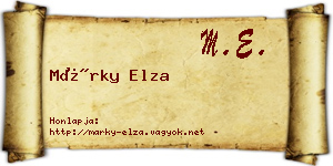 Márky Elza névjegykártya